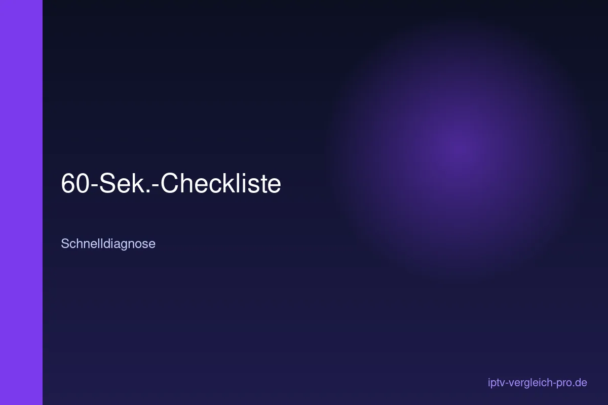 IPTV schwarzer Bildschirm Schnelldiagnose-Checkliste 60 Sekunden